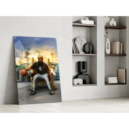 Houston Rockets king glass wall art canvas throne portrait