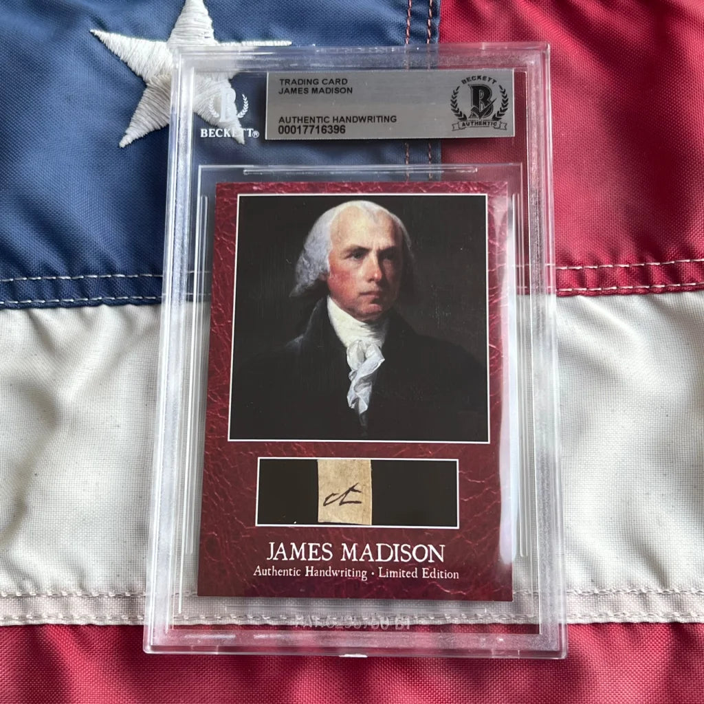 James Madison Authentic Handwritten Autograph Trading Card | Authenticated Historical Autograph Card | vintageantiquesgifts.com