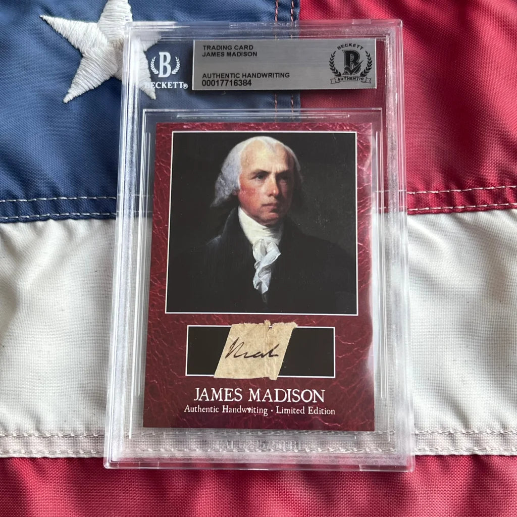 Limited edition James Madison authentic handwriting trading card
