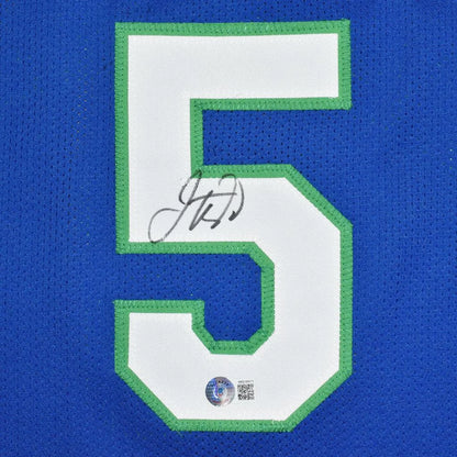 Jason Kidd autographed Dallas blue #5 custom jersey with BAS sticker