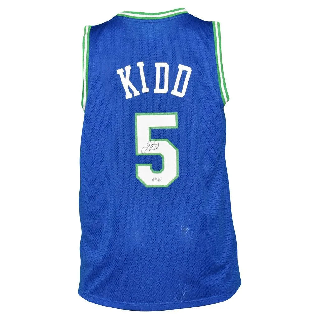 Jason Kidd autographed Dallas blue mesh jersey with Kidd #5