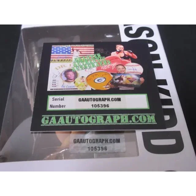 Authentication sticker with serial number on Jason Kidd Signed Funko Pop Basketball Legend Collectible