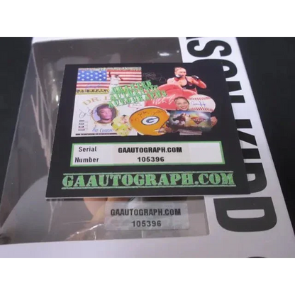 Authentication sticker with serial number on Jason Kidd Signed Funko Pop Basketball Legend Collectible