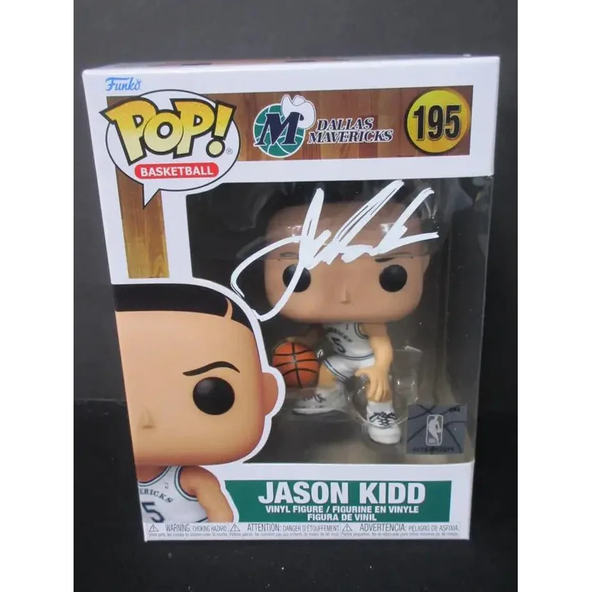 Funko Pop Jason Kidd signed basketball figure with autograph in box for collectors
