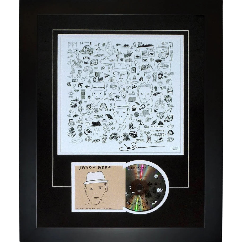 Jason Mraz autographed deluxe framed poster with CD art