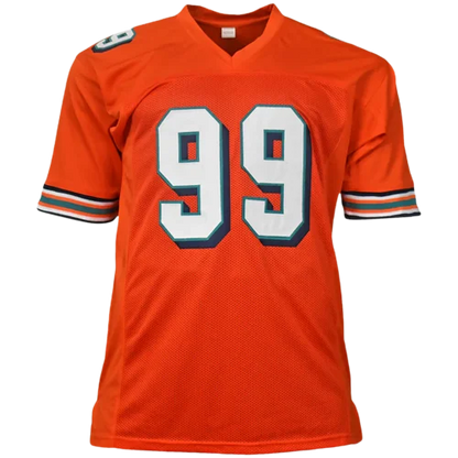 Jason Taylor autographed vibrant orange Miami Dolphins jersey #99