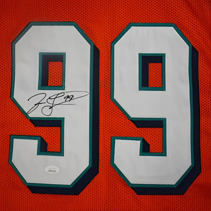 Jason Taylor autographed orange Miami #99 custom jersey with JSA