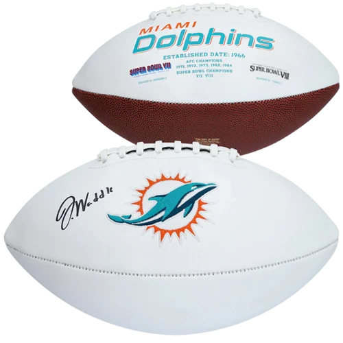 Miami Dolphins logo football autographed by Jaylen Waddle