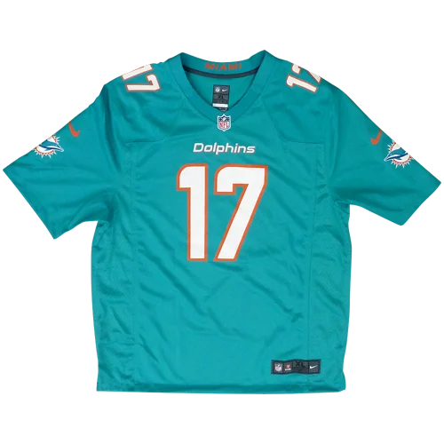 Jaylen Waddle autographed Miami Dolphins teal jersey with logo