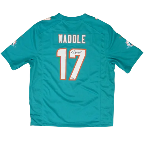 Jaylen Waddle autographed Miami Dolphins teal jersey #17