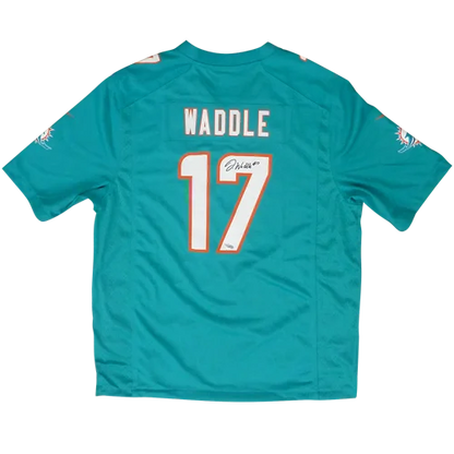 Jaylen Waddle autographed Miami Dolphins teal jersey #17