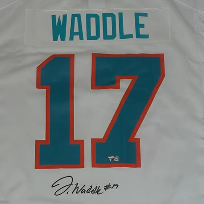 Jaylen Waddle autographed white throwback Nike Game Dolphins jersey #17
