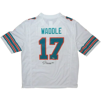 Jaylen Waddle autographed white throwback Nike Game Miami Dolphins jersey #17