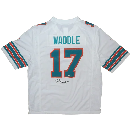 Jaylen Waddle autographed white throwback Nike Game Miami Dolphins jersey #17