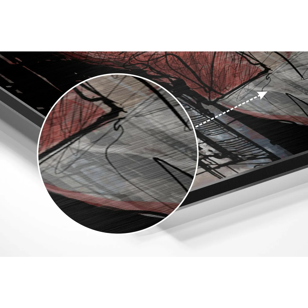 Bold abstract jazz musician art on brushed aluminium dibond print