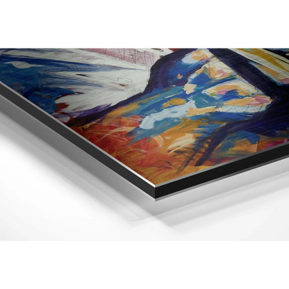 Bold abstract jazz art on brushed aluminium dibond canvas