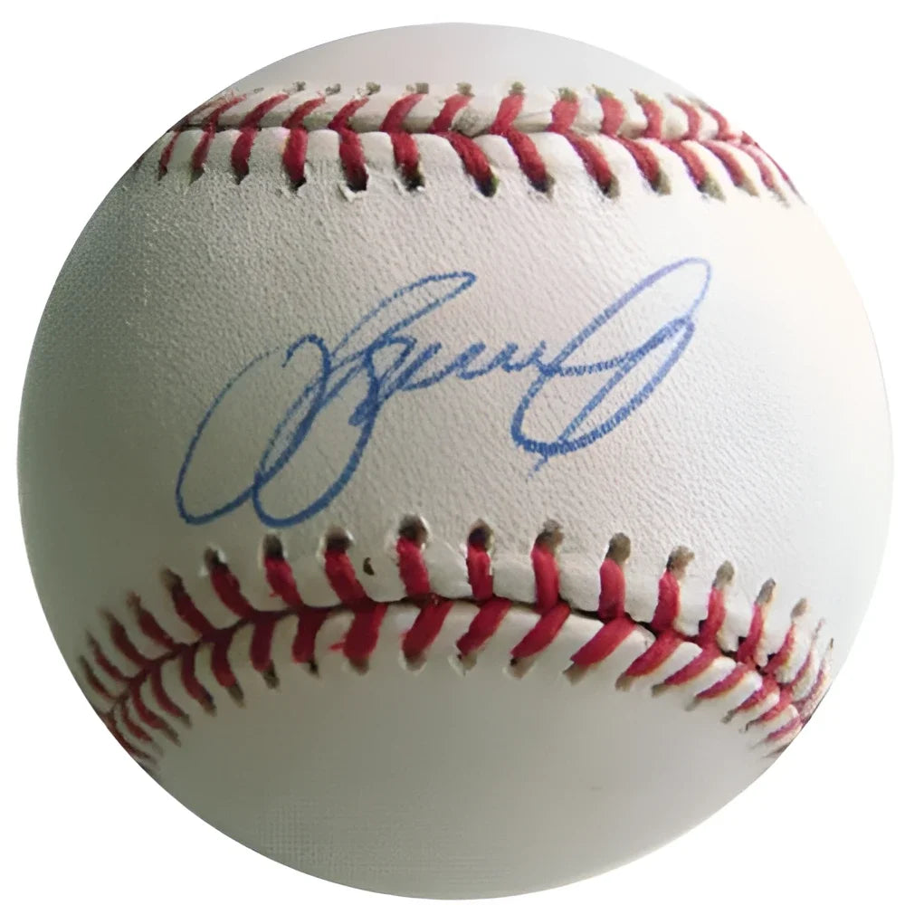 Jeff Bagwell autographed MLB baseball with red stitching