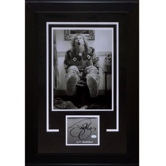 Autographed Dumb Jeff Daniels black-and-white toilet photo in signature series frame