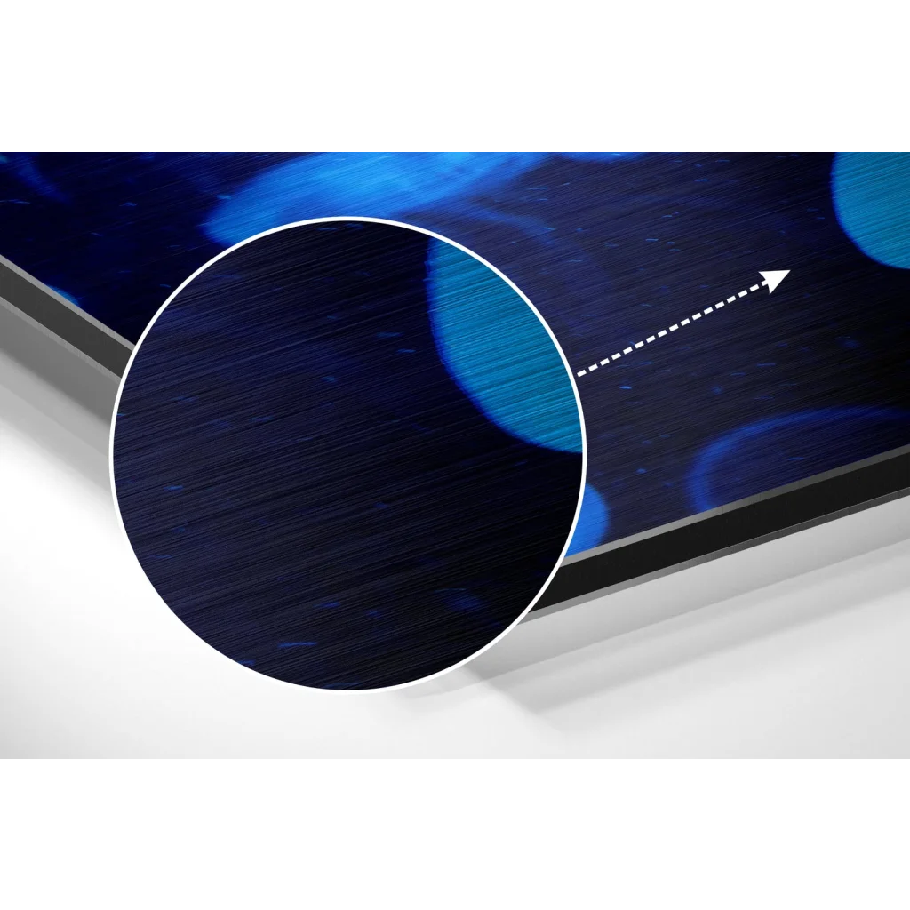 Dark blue brushed aluminium dibond jellyfish wall art print