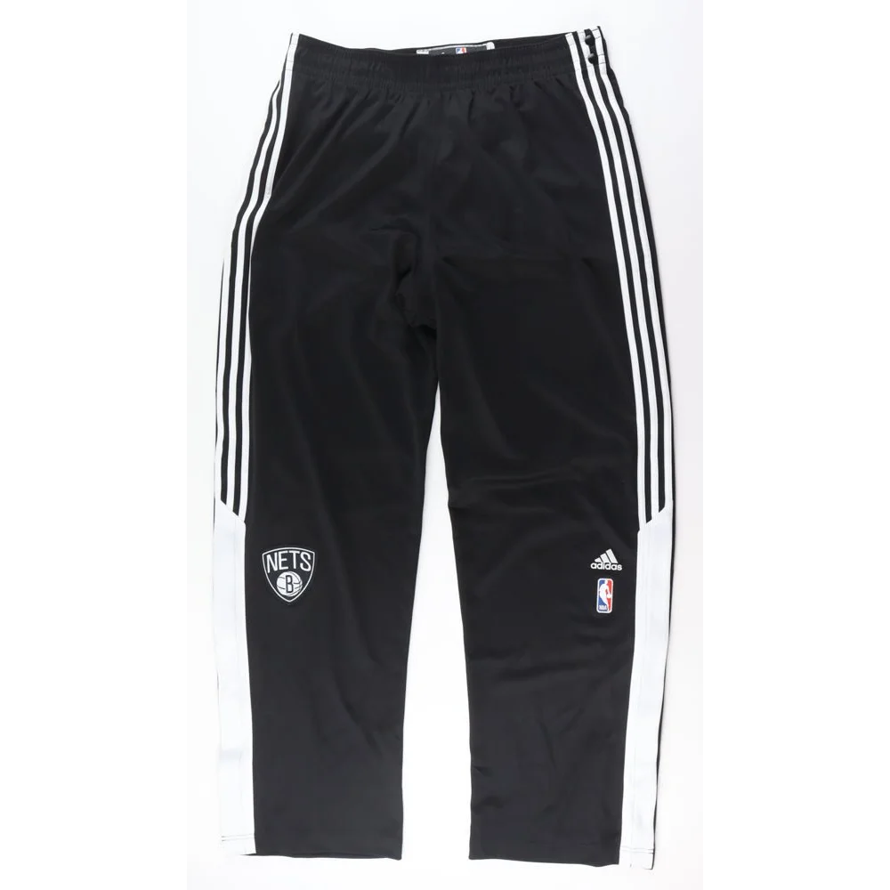 Black Adidas Brooklyn Nets track pants with white stripes and Jerome Jordan Steiner LOA