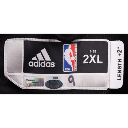 Black Adidas NBA Authentics size 2XL jersey tag with Jerome Jordan Steiner LOA and Fanatics hologram