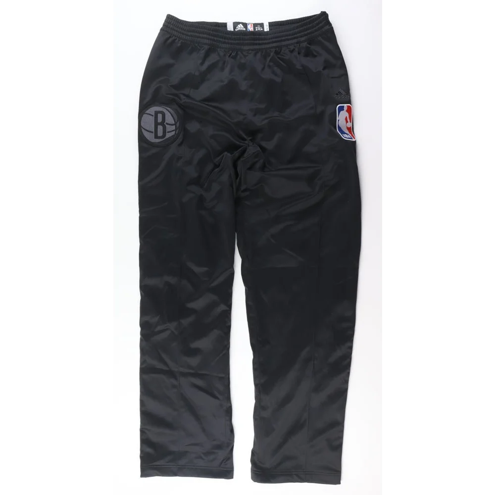 Black athletic pants with NBA and Brooklyn Nets logos from Jerome Jordan Steiner Loa for authenticity purposes