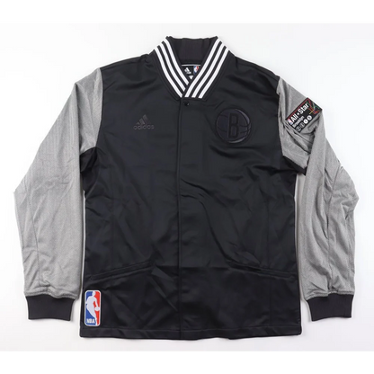 Black and grey Adidas NBA All-Star jacket from Jerome Jordan Brooklyn Nets 2014 season for authenticity purposes