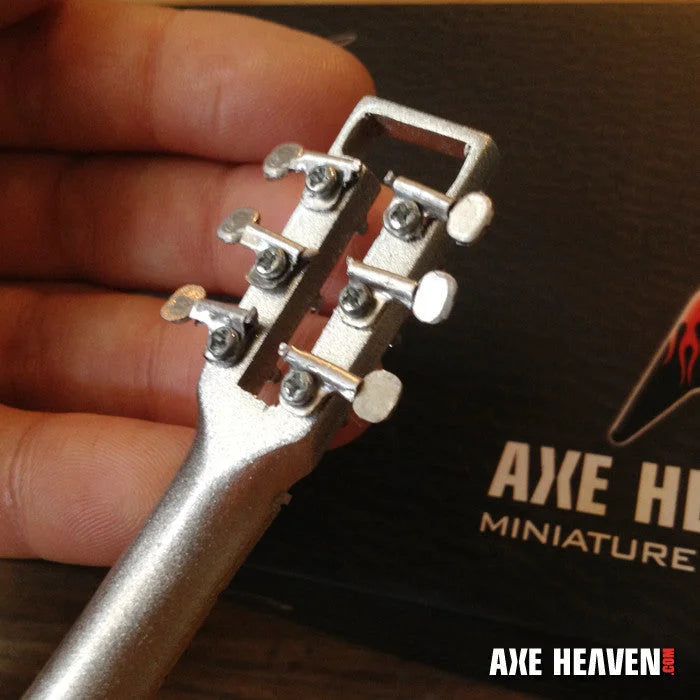 Jerry Garcia Axe Heaven mini guitar replica with silver headstock