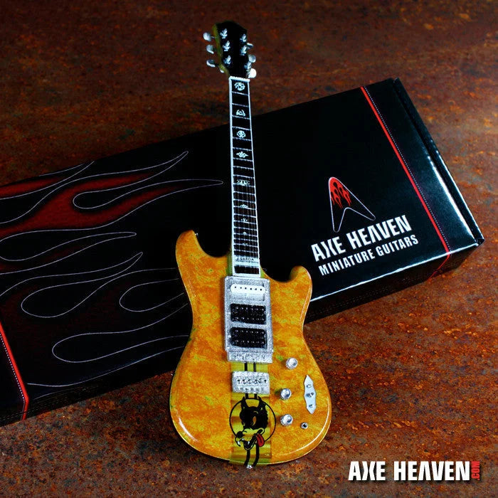 Jerry Garcia Wolf Tribute mini guitar by Axe Heaven, flame maple finish