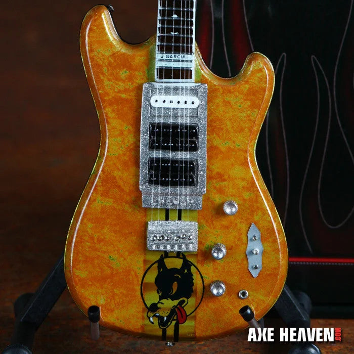 Jerry Garcia Wolf Tribute Mini Guitar by Axe Heaven® with flame maple finish