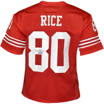 Jerry Rice autographed San Francisco 49ers red jersey #80