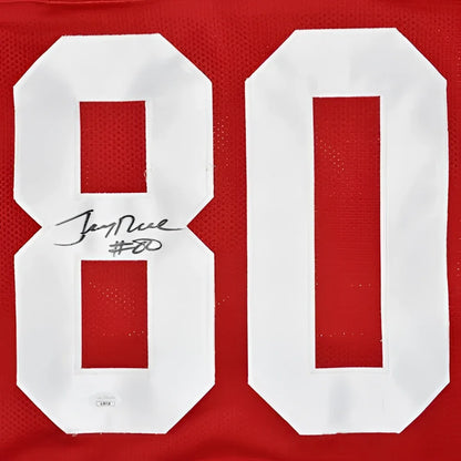 Jerry Rice autographed San Francisco 49ers red jersey with #80