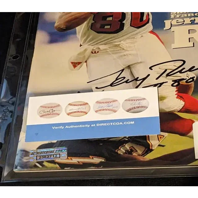 Jerry Rice autographed Sports Illustrated magazine with certificate of authenticity