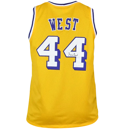 Jerry West autographed Los Angeles Lakers yellow #44 jersey
