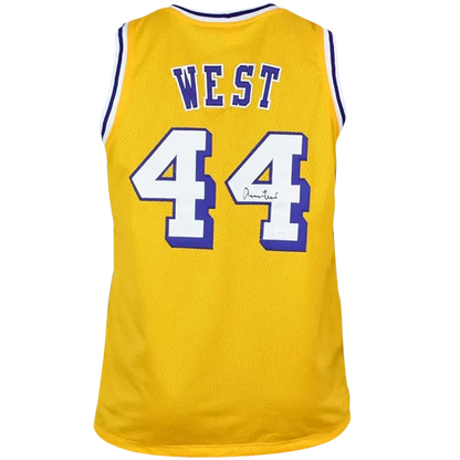 Jerry West autographed Los Angeles Lakers yellow #44 jersey