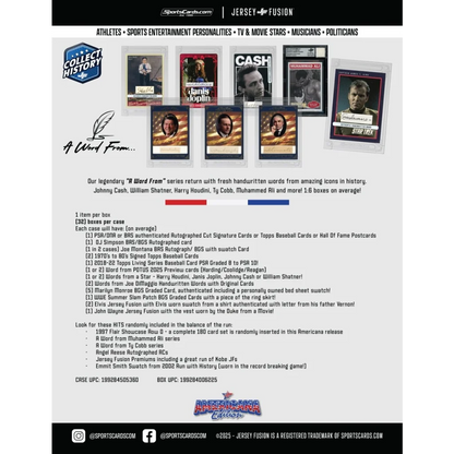 Jersey Fusion Marilyn Monroe Joe DiMaggio Trading Cards Americana Box with autographed memorabilia