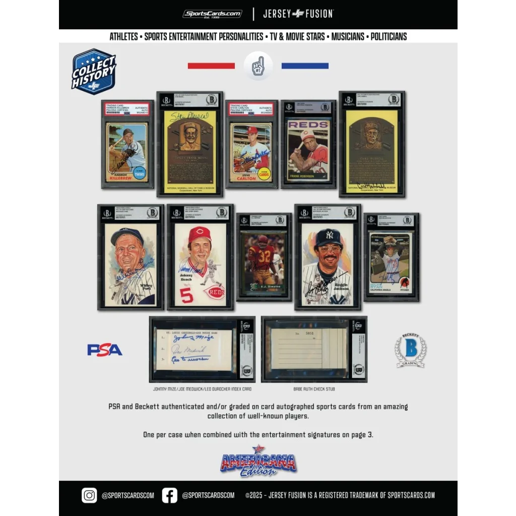 Jersey Fusion Marilyn Monroe Joe DiMaggio sports cards and autographed memorabilia
