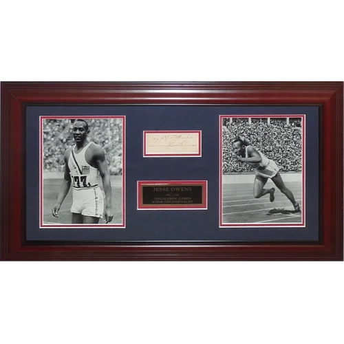 Jesse Owens autographed 1936 Olympics tribute piece with JSA letter