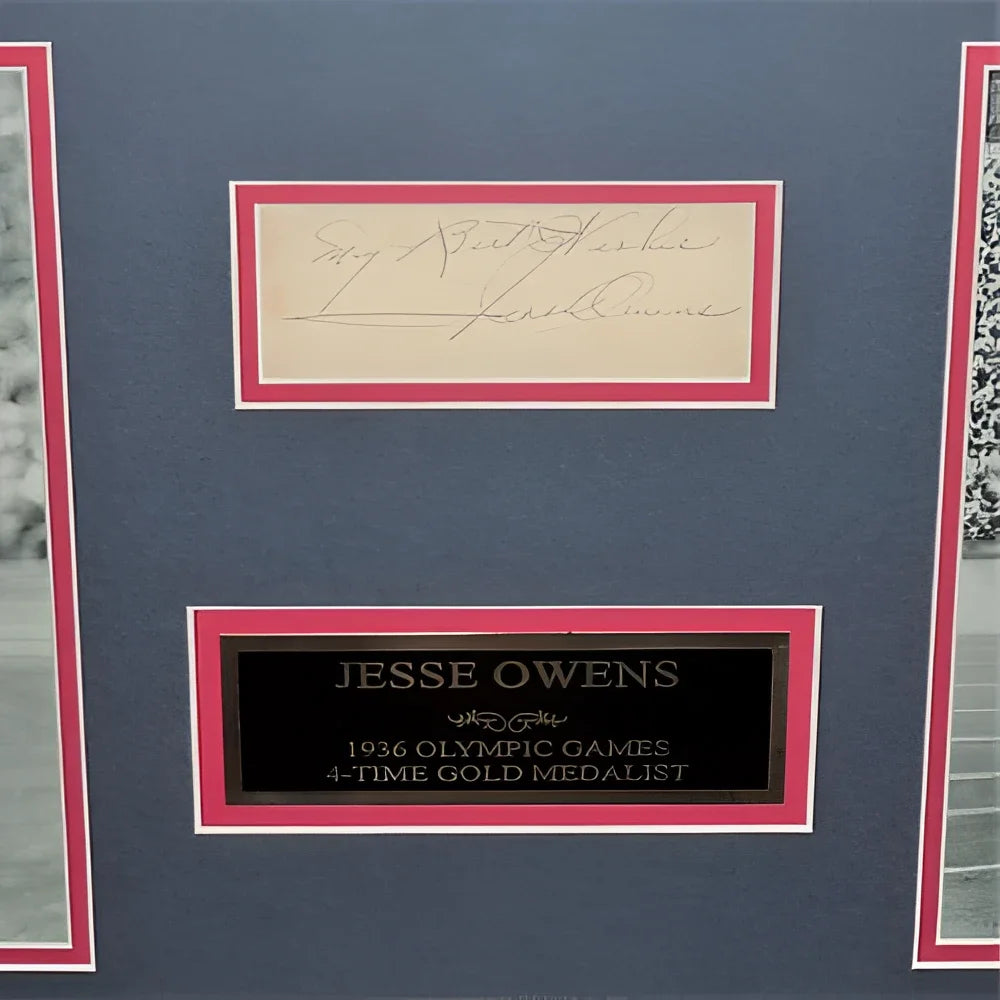 Jesse Owens 1936 Olympics tribute piece with JSA letter