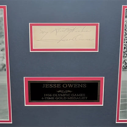 Jesse Owens 1936 Olympics tribute piece with JSA letter