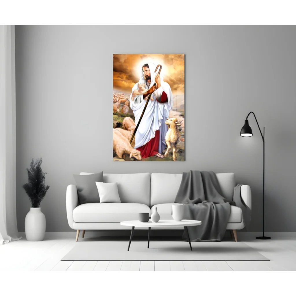 Jesus The Good Shepherd Canvas Wall Art Print | Modern Wall Art Decor | vintageantiquesgifts.com