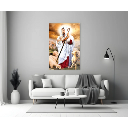 Jesus The Good Shepherd Canvas Wall Art Print | Modern Wall Art Decor | vintageantiquesgifts.com