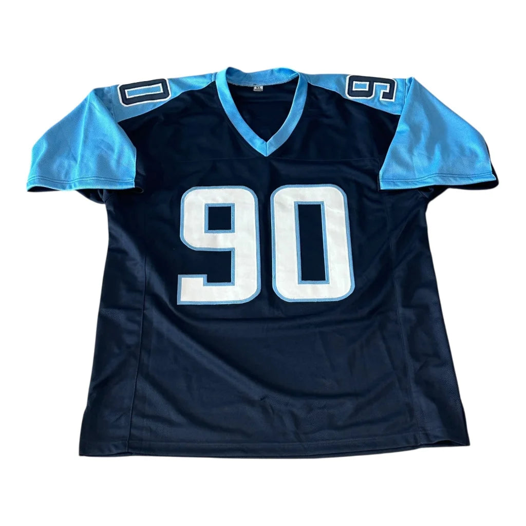 Jevon Kearse autographed custom navy blue #90 Tennessee jersey