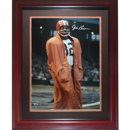 Jim Brown signed Cleveland Browns deluxe framed 16x20 photo