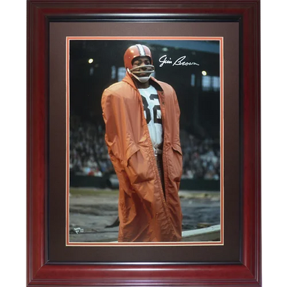 Jim Brown signed Cleveland Browns deluxe framed 16x20 photo