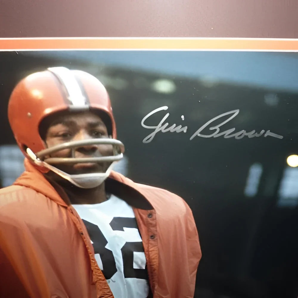 Jim Brown autographed Cleveland Browns deluxe framed 16x20 photo