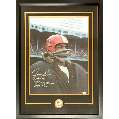 Jim Brown autographed deluxe framed 16x20 Cleveland Browns photo