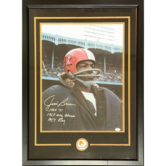 Jim Brown autographed deluxe framed 16x20 Cleveland Browns photo