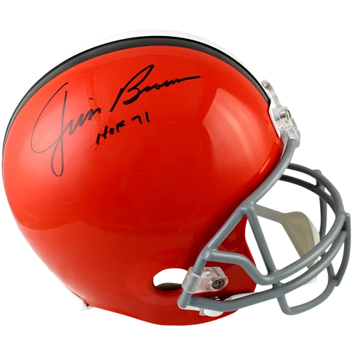 Jim Brown autographed Cleveland Browns replica helmet