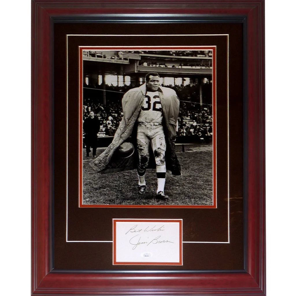 Jim Brown deluxe framed 11x14 photo with authentic autograph